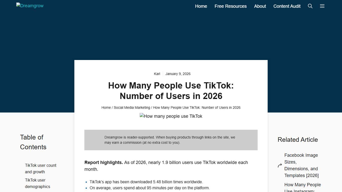 How Many People Use TikTok: Number of Users in 2026 - Dreamgrow